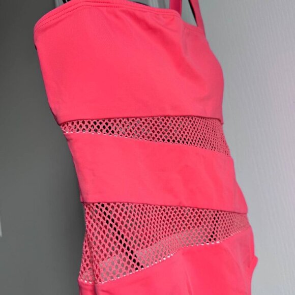 CARMEN MARC VALVO SWIMWEAR with Open-Knit Inserts In Coral Pink - Size 6 - Picture 5 of 8